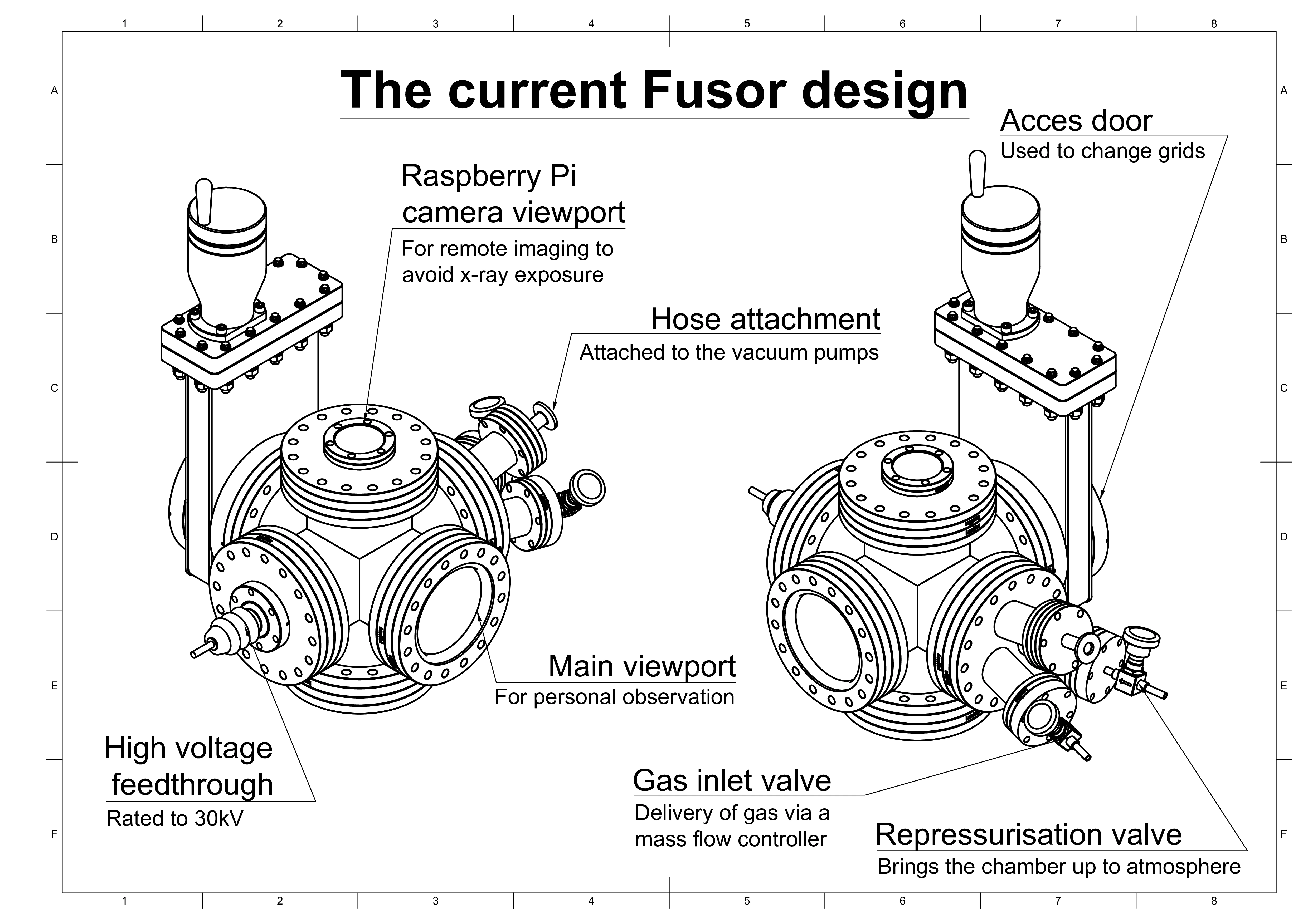 Schematic of our current main fusor, not including the additional gas equipment